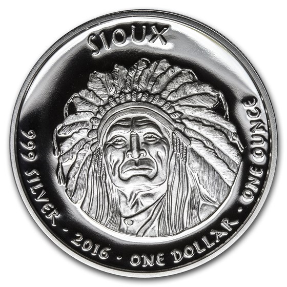 2016 1 oz Silver Proof State Dollars South Dakota Sioux 2016 1 oz Silver Proof State Dollars South Dakota Sioux